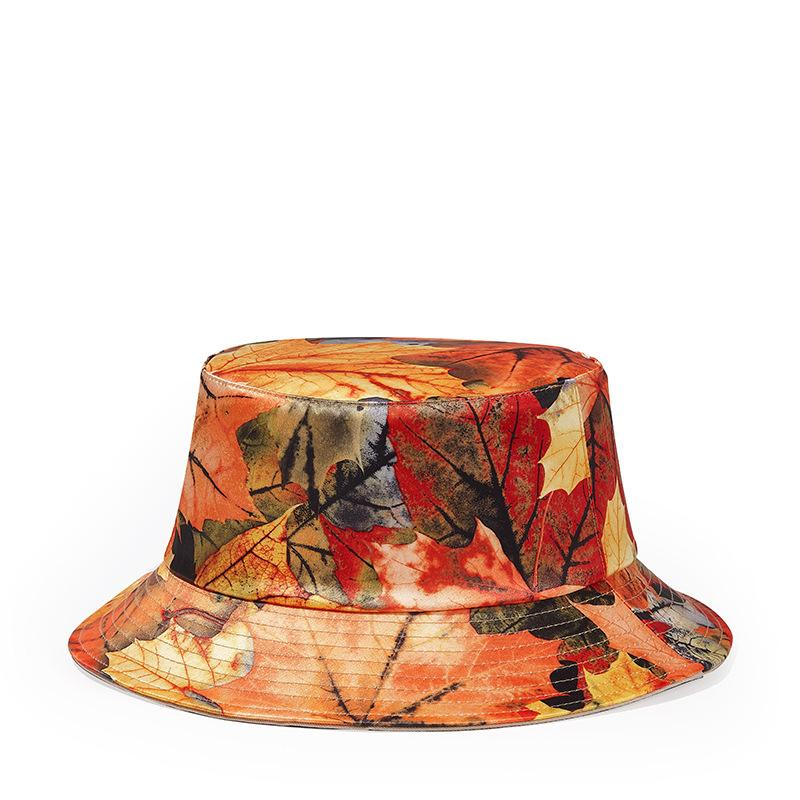  Printed Maple Leaf Pattern Fisherman Hat