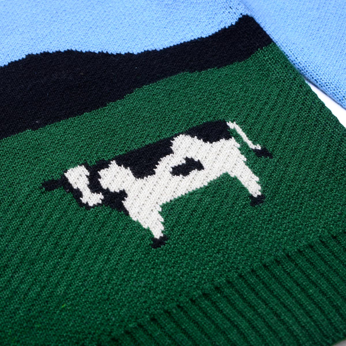 Sick Peak Prairie Cow Pattern Knitted Sweater