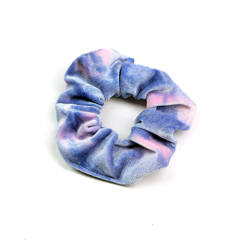 Rainbow Flannel Tie Dye Hair Tie Pink Dark Blue - Shop at LoveMi