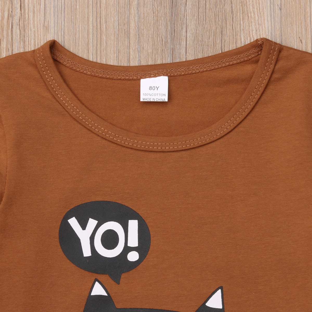 Small and Medium-sized Children's Fox Print Long-sleeved Trouser Suit