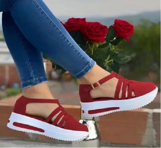 Leisure Women's Shoes Wedge Round Toe Shoes Red - Shop at LoveMi