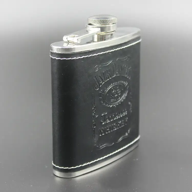 Stainless Steel Wine Flask With Delicate Wrapping