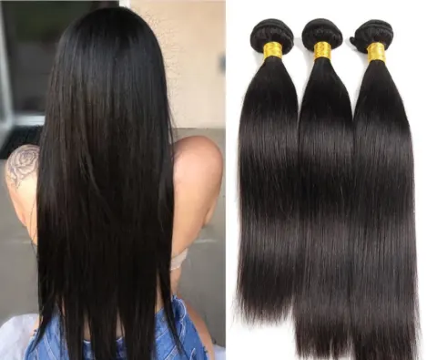 Hair Weave Black Synthetic Straight