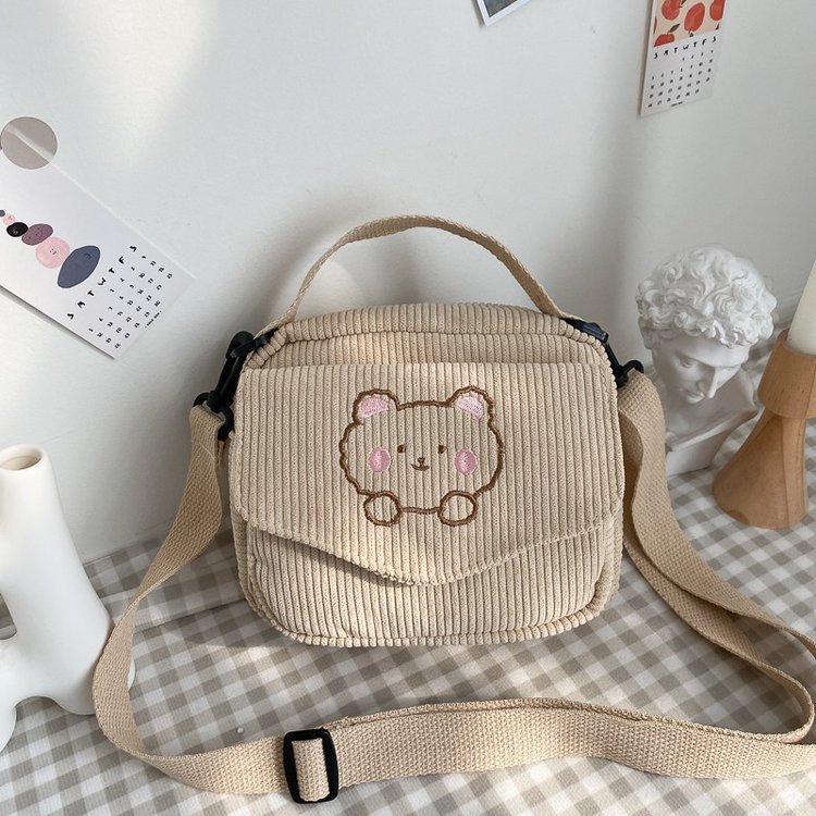 Korea Ins Vintage Bear Girl Messenger Bag
