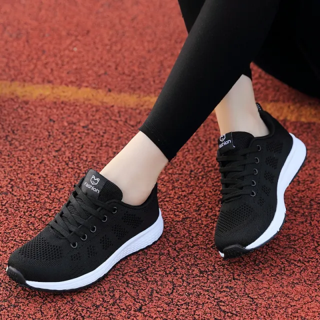Breathable Mesh Ladies Sneakers Black - Shop at LoveMi