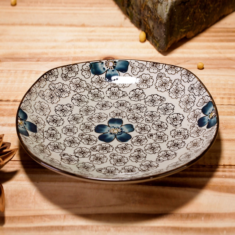 Title 4, 9-Inch Rounded Square Plate Japanese-Style West...