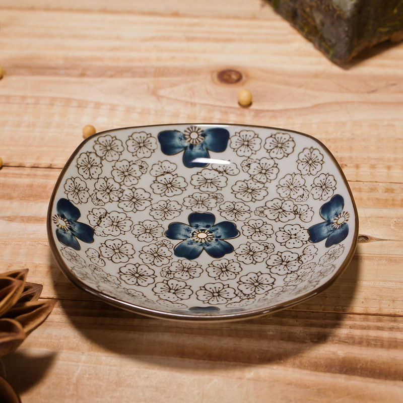 Title 2, 9-Inch Rounded Square Plate Japanese-Style West...