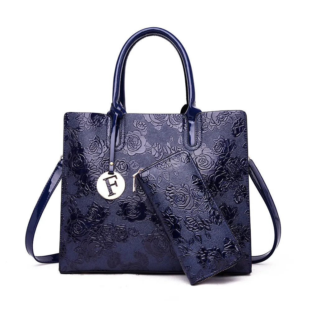 New Fashion Retro Flower Women's Bags Women's Handbags Shoulder Messenger Bag Picture - Blue