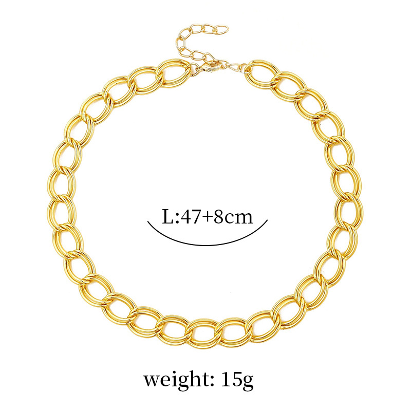 Simple Single Layer Aluminum Chain Fashion Frosted Necklace