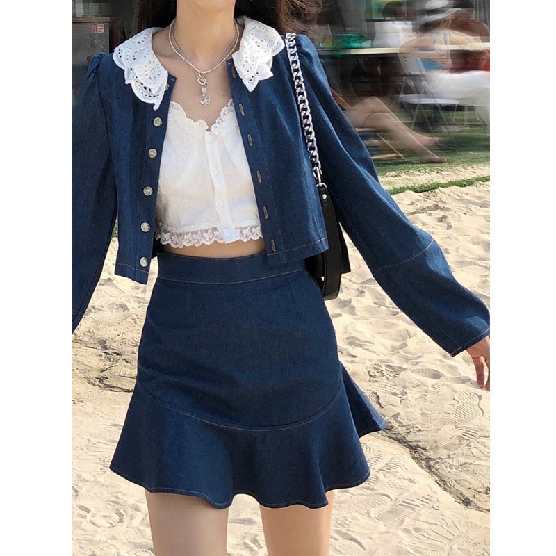 Bowknot Lace Stitching Short Camisole