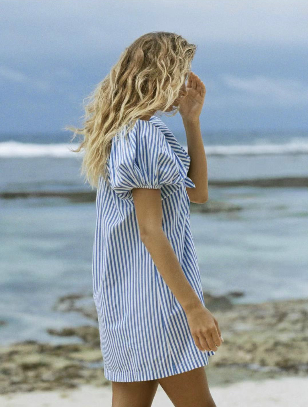 Women's V Neck Sexy Raglan Sleeve Printed Striped One Piece Dress