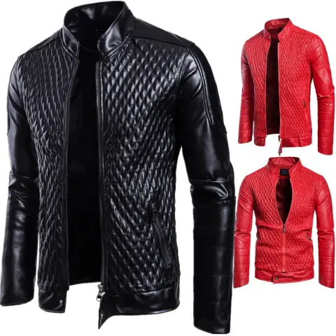 Long Sleeve Zipper Cardigan Jacket Leather Coat
