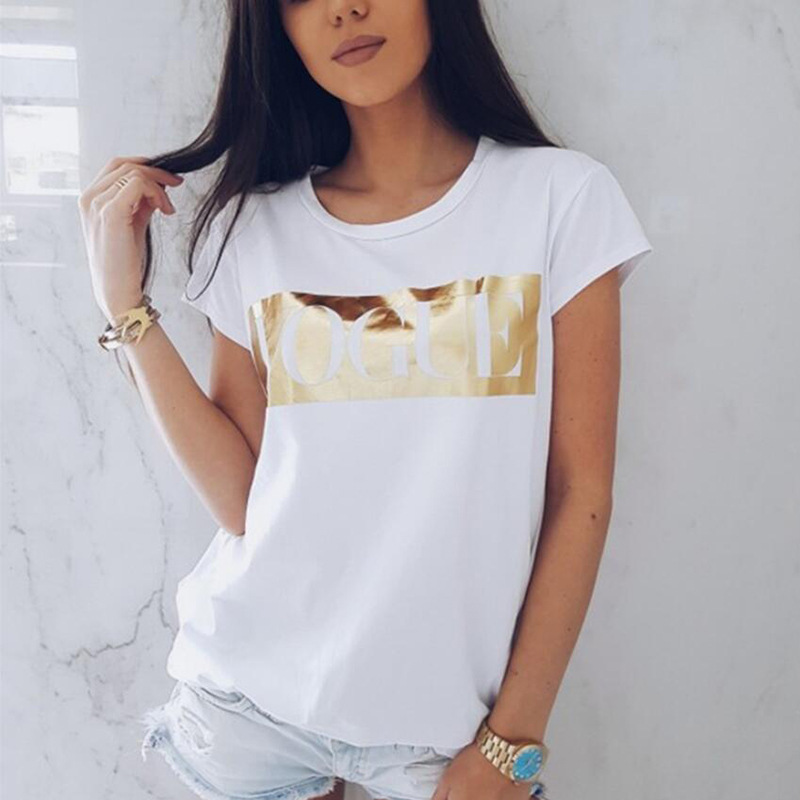 Printed Round Neck Short-Sleeved Top T-Shirt