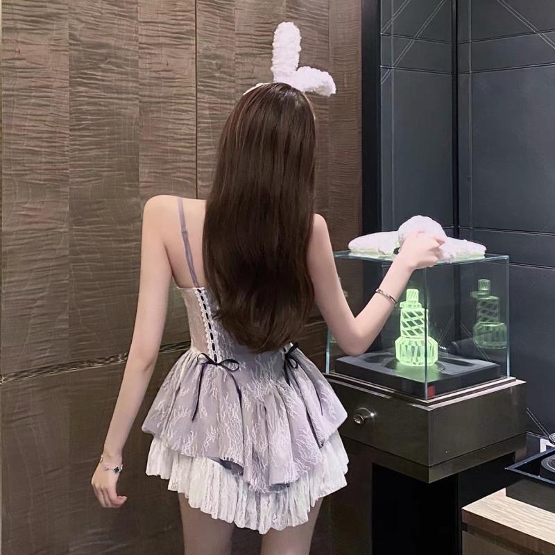 Regular Dress Suspenders Skirt Popular Western Style Retro Palace