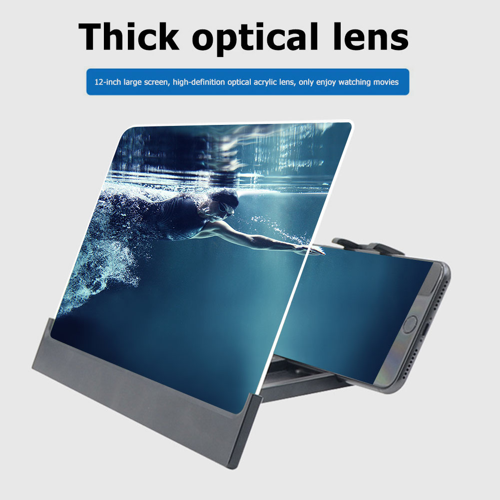 12 Inch Mobile Phone Screen High-definition Eye Protection Video Theater Stand L3 Office Home 3d