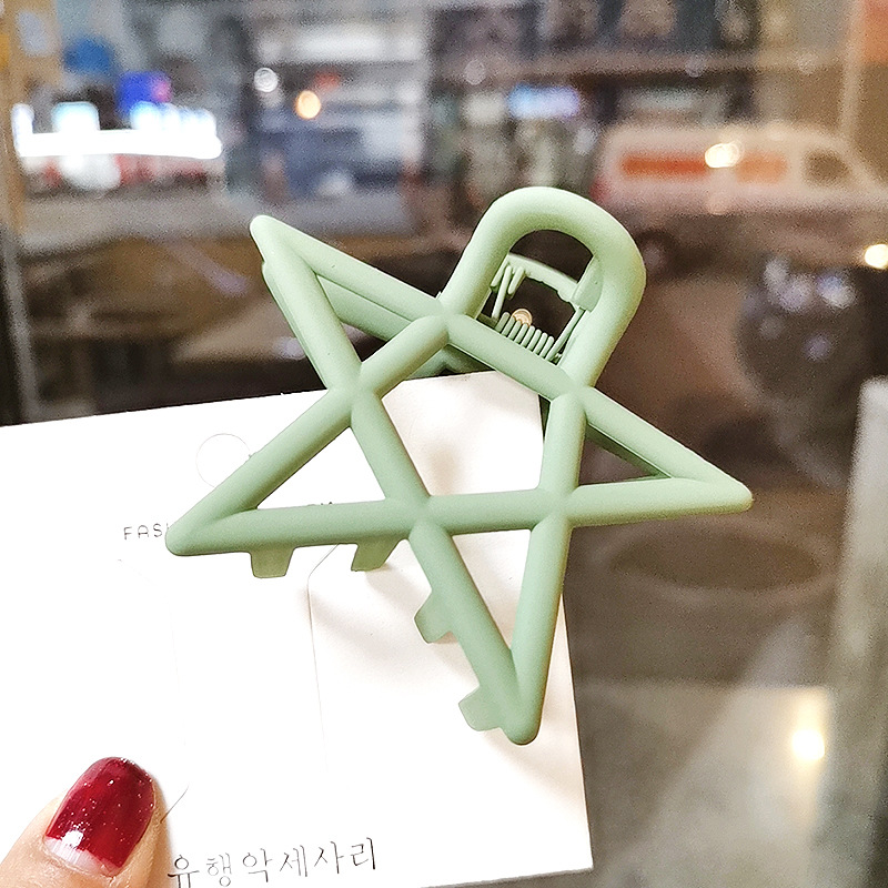 Simple Large Frosted Hollow Five-Pointed Star Clip