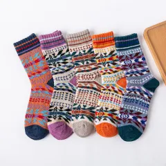 Winter Thick Thick Line Ladies Rabbit Wool Socks - 5Colors Evenly Hair-One Size - View 1