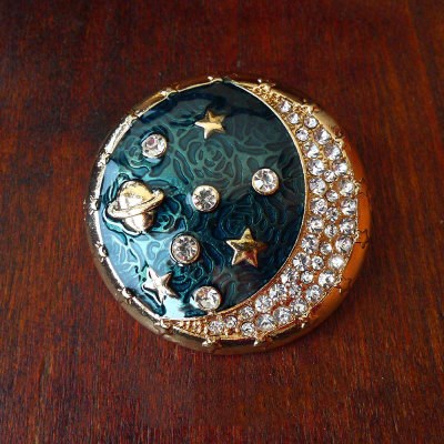 Title 6, Vintage Fine Moon Badge Sun God Round Oil Drop ...