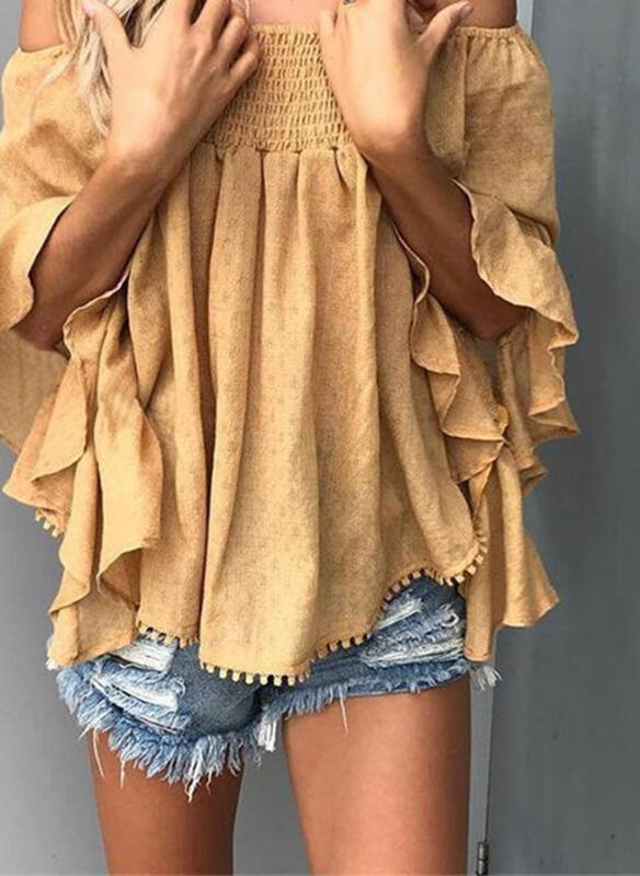 Women's Spring And Summer New Style Trumpet Sleeve Elegant Blouse
