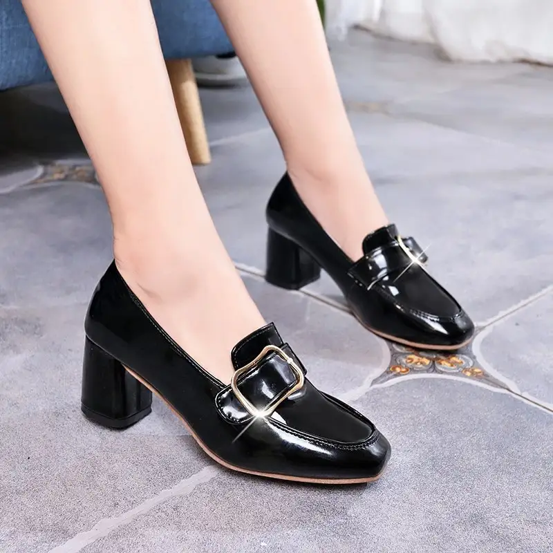 Temperament Thick-Heeled Comfortable High-Heeled Shoes Spring And Autumn New Women'S Shoes
