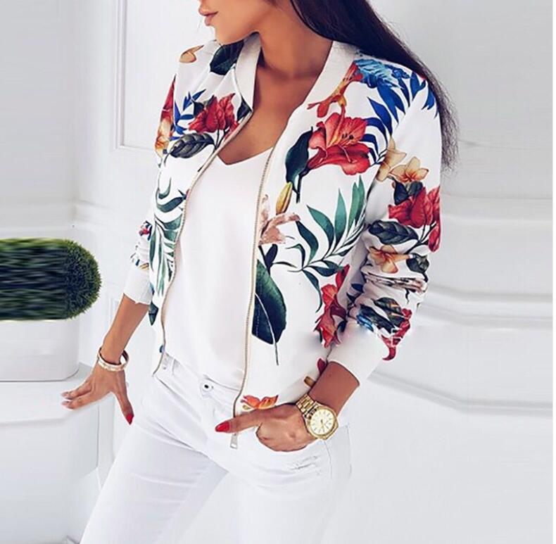 Print short baseball uniform jacket