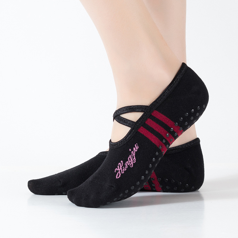 Title 6, Round Head Halter Yoga Socks With Cross-Point G...