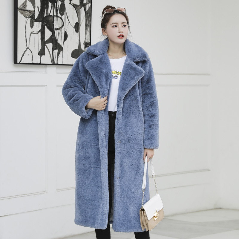Fur Coat Plus Long Plus Size Women'S Im Itation Rabbit Fur Coat