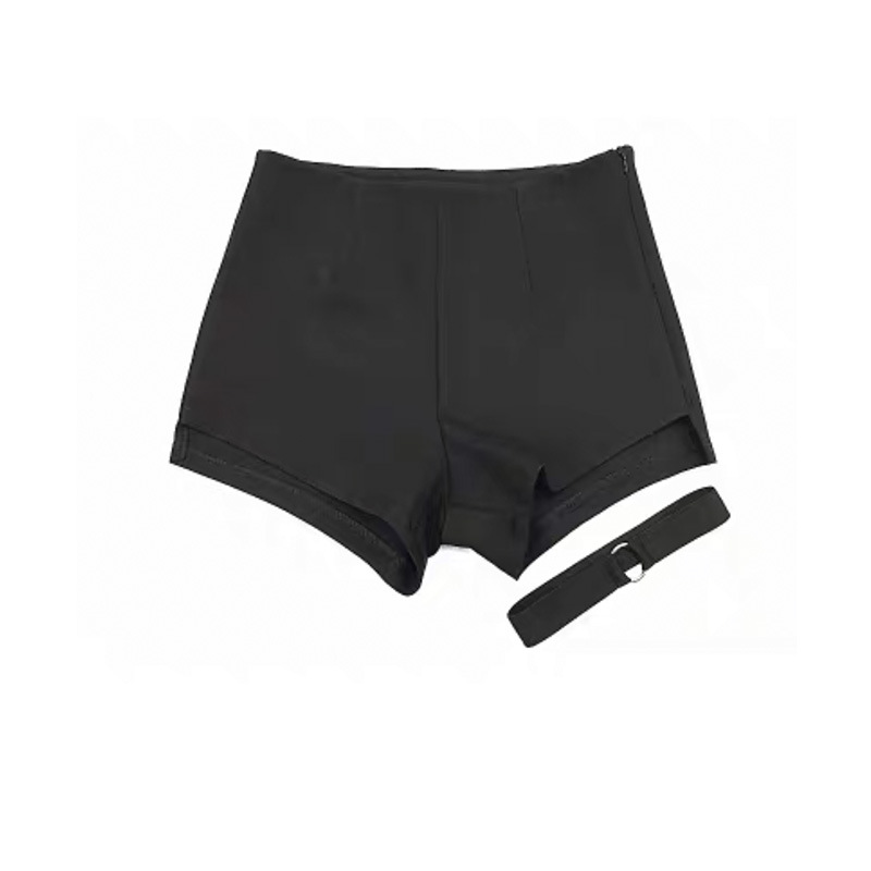 Trendy Hip Hop Ins High Waist Slim Sexy Jump Di Irregular Half Length Suit Skirt Ring Shorts S - Shop at LoveMi