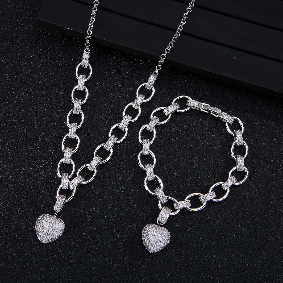 Conjunto De Joyas En forma De De Lujo Para Mujer, Set De Micro Circonia Pavimentada, Colgante De Color Dorado, Collar, Pulseras, Brazaletes,