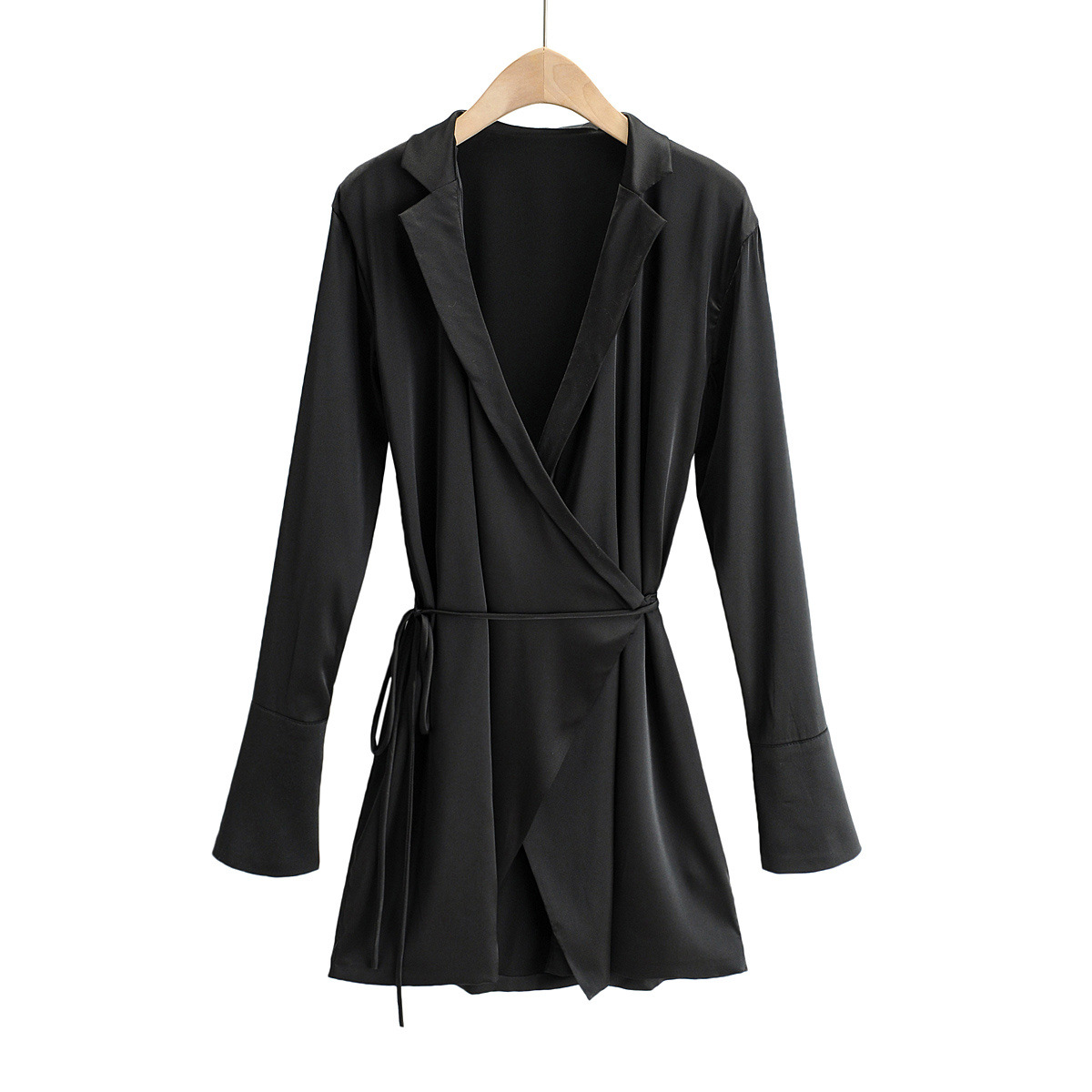 Korean Version Of The Dress Light Ripe Sexy Suit Collar Long Sleeves Shirt