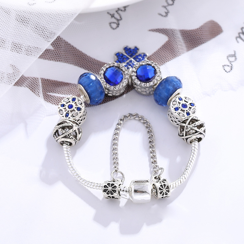 New blue crystal bracelet diy original charm ladies bracelet