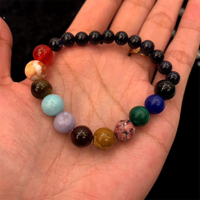The Milky Way's Eight Planets Bracelet Blue Sandstone