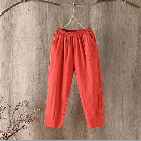 Loose And Thin Waist Pants Summer Thin Cropped Harem Pants