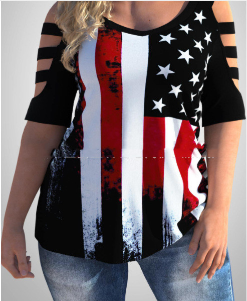 Oversized Printed Trapezoid Cutout Off The Shoulder Top 3 Style - Shop at LoveMi