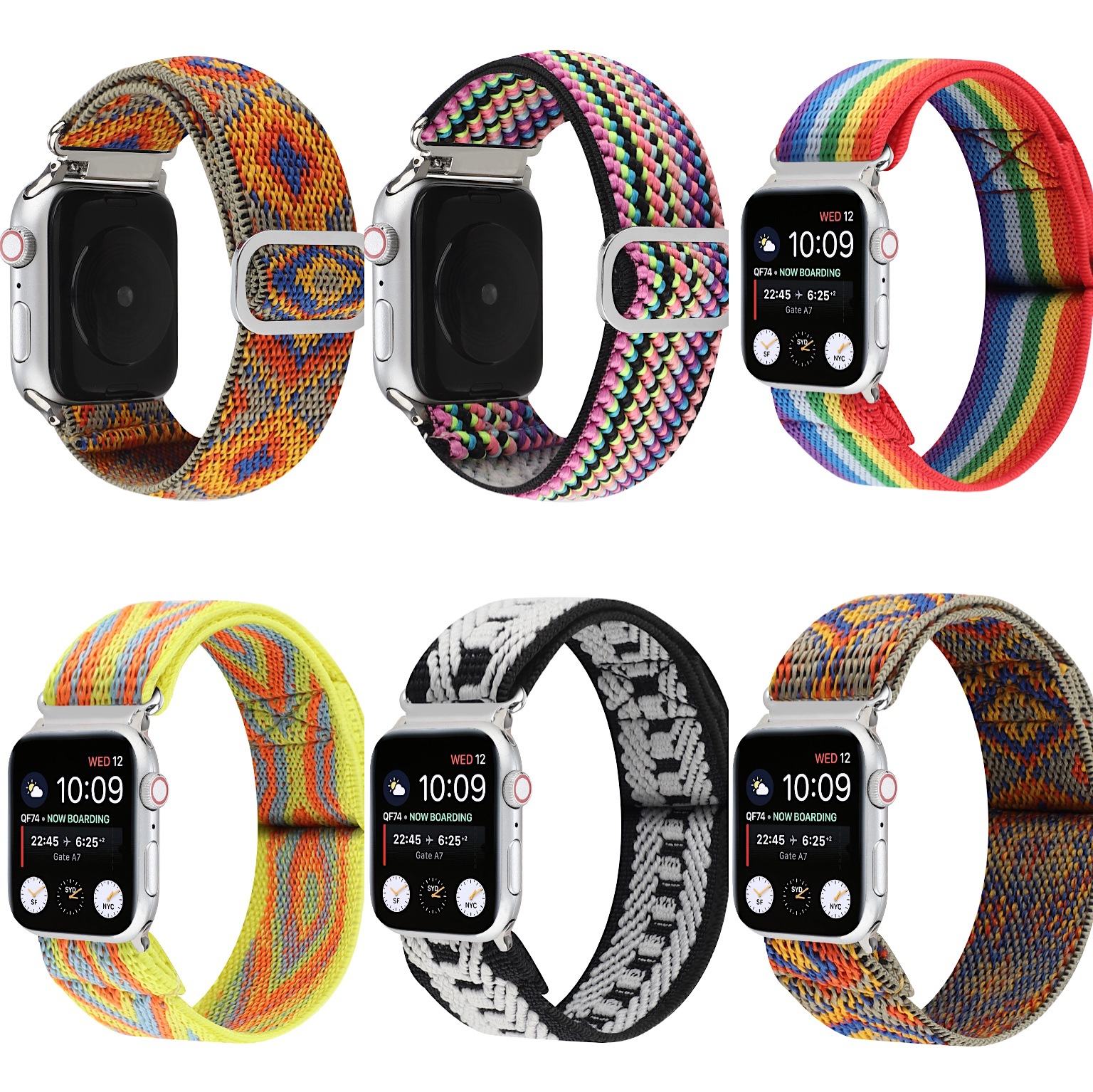 Elastic Nylon Embroidered Strap Ethnic Style Japanese Buckle Strap — image 1