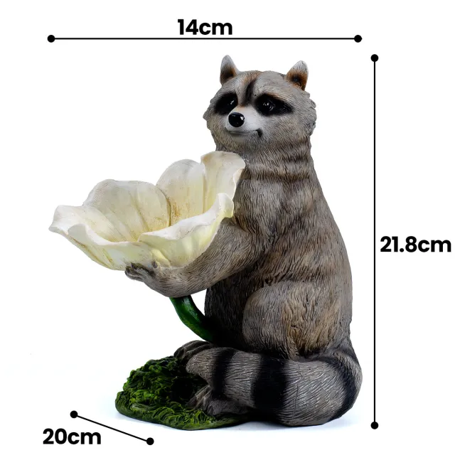 Garden Courtyard Decoration Raccoon Bird Feeder Ornaments Yard Gardening Creative Outdoor Landscaping Layout Resin Crafts Raccoon Bird Feeder - Shop at LoveMi