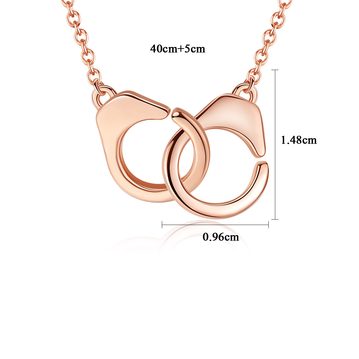 Sterling Silver Love Necklace, Personalized Handcuffs, Fashionable Simple Ladies' Necklace