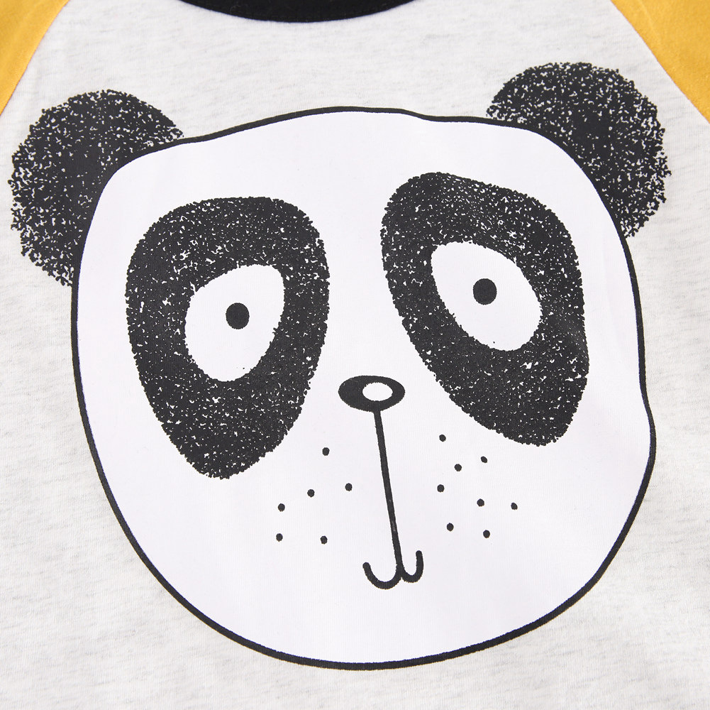 Boys' Wear Set Summer Cartoon Korean Children'S Wear Cute Panda Children'S Clothing One Black And White Short