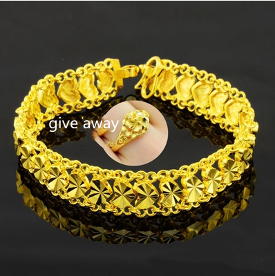 A Variety Of Optional Vietnamese Sand Gold Bracelet Female Gold-Plated Couple Chain Wedding 999 Feet Golden Mother Holiday Gift