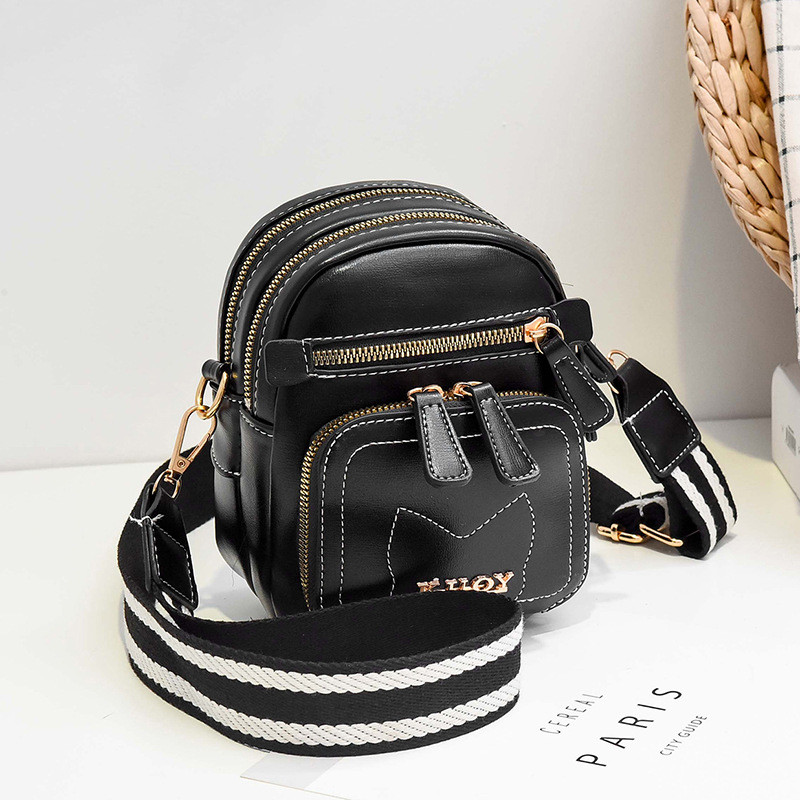 Female Student Mobile Phone One shoulder Messenger Bag Black - Shop at LoveMi