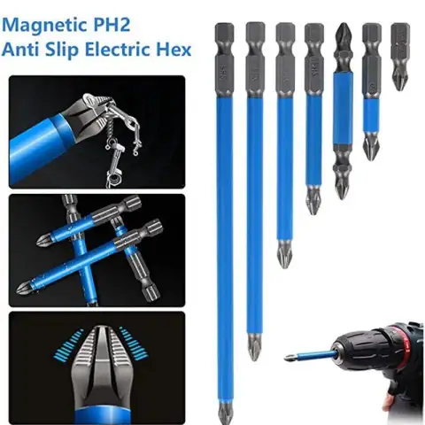 7 Pcs Ph2 Anti Slip Magnetic Cross Electric Drill