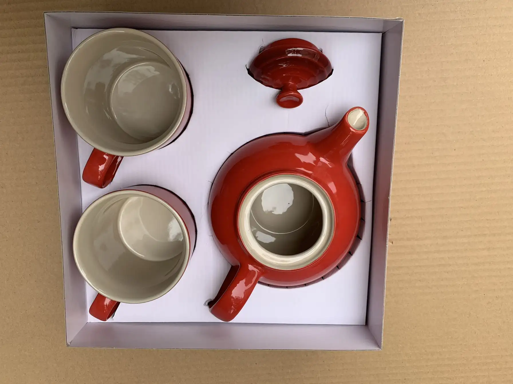 Red Teapot Tea Cup Set 700Ml Teapot 350Ml Mug Tea Set