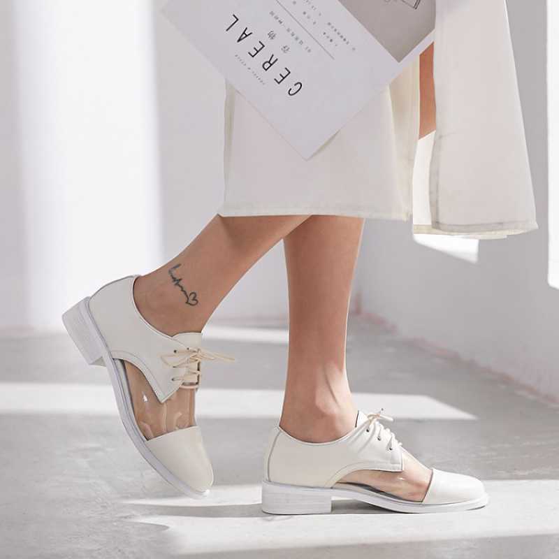 Women's Single Shoes OL Fashion Soft Leather Low-top Shoes