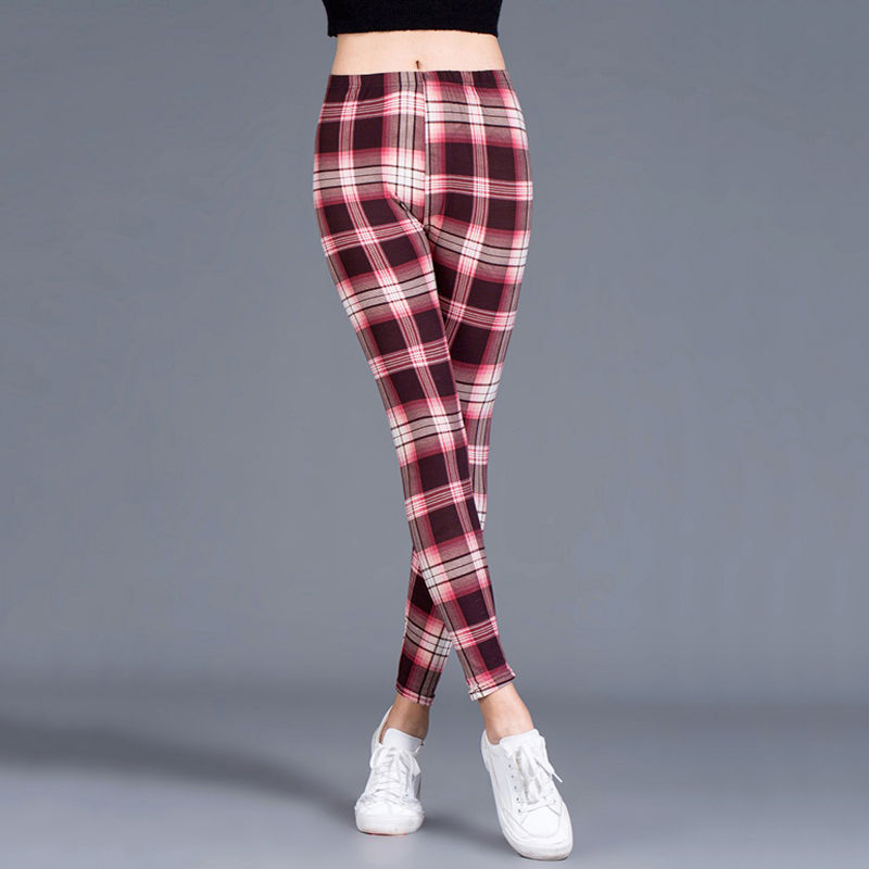 Thin cropped cotton leggings Wine - Shop at LoveMi