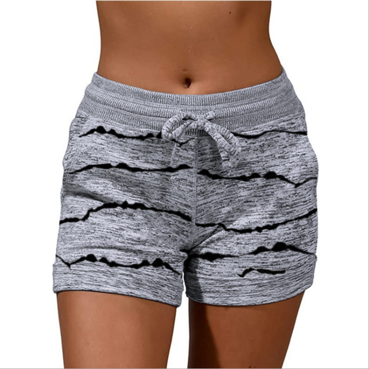 Casual Sports Waist Elastic Women's Shorts Grey - Shop at LoveMi
