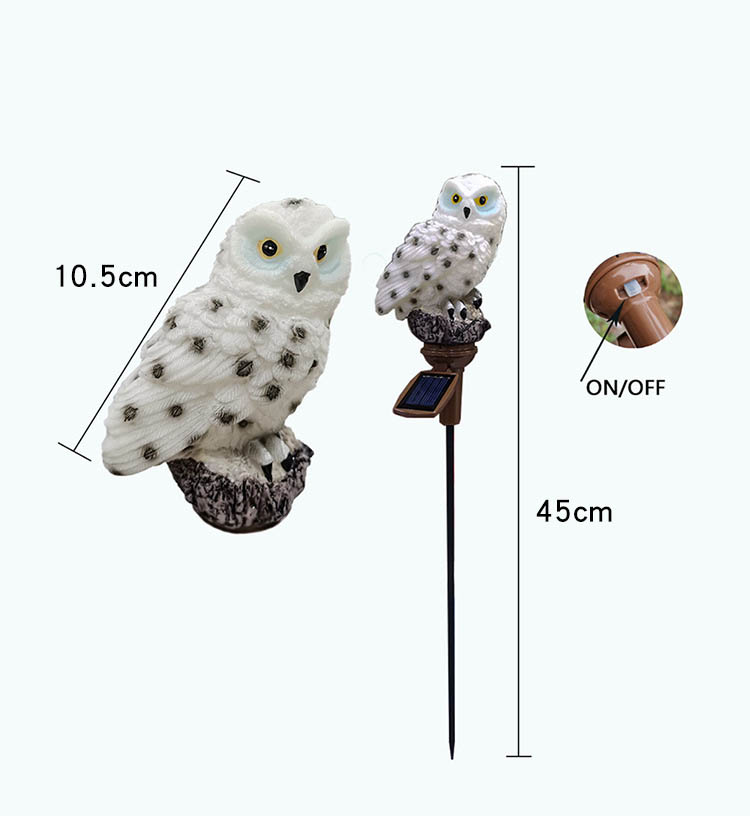 Title 1, Outdoor Garden LED Solar Owl Ground Plug Light,...