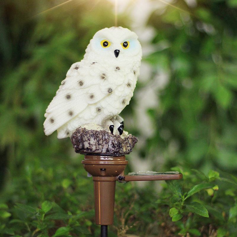 Title 2, Outdoor Garden LED Solar Owl Ground Plug Light,...