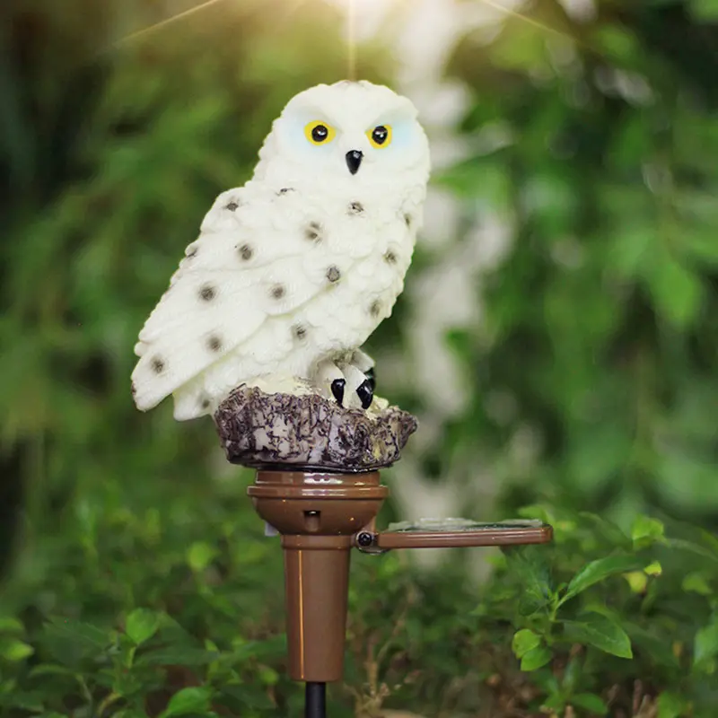 Outdoor Garden LED Solar Owl Ground Plug