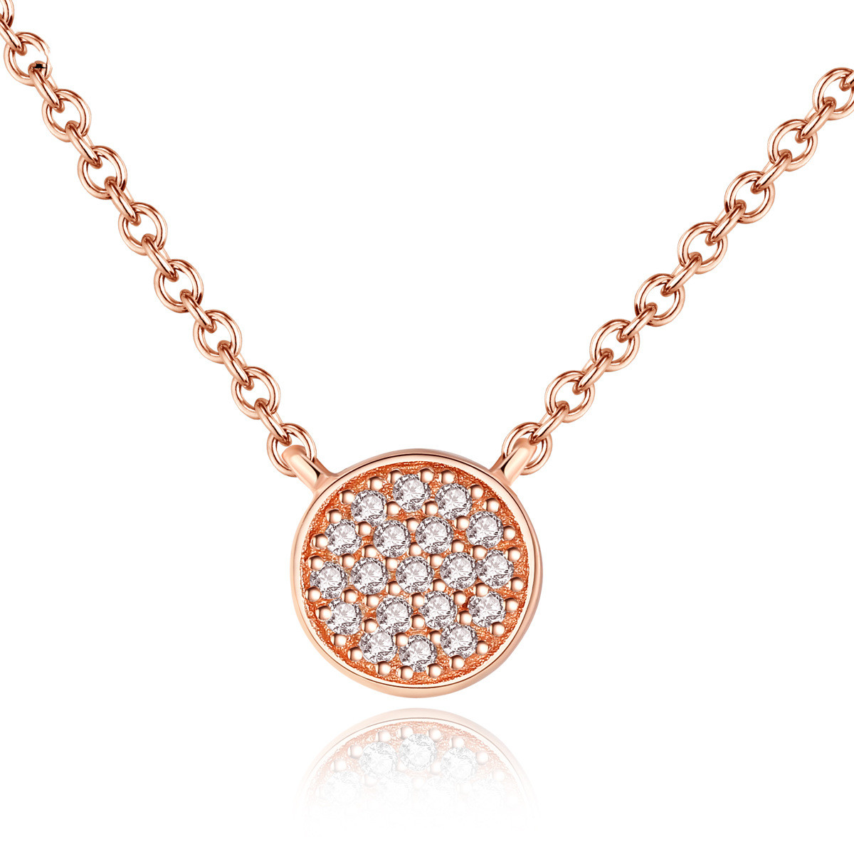 Sterling Silver Pendant Necklace Clavicle Chain Korean Fashion Simple Rose Gold Ladies Necklace