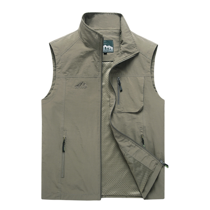 Casual Outdoor Vest Men's Fashion Quick Drying Breathable Stand Up Collar Vest